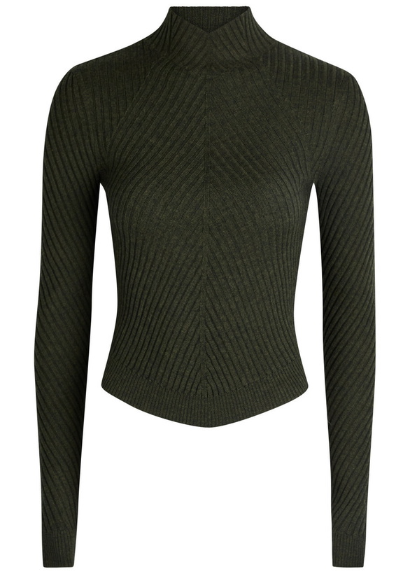 Photo: Victoria Beckham Ribbed Merino Wool top Green