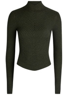 Victoria Beckham Ribbed Merino Wool top Green