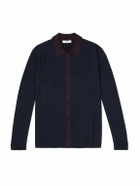 Mr P. - Two-Tone Merino Wool Shirt - Blue