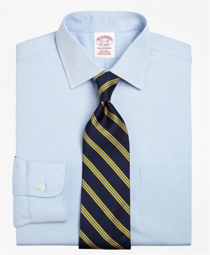 Photo: Brooks Brothers Men's Traditional Extra-Relaxed-Fit Dress Shirt, Non-Iron Spread Collar | Light Blue