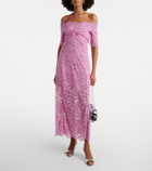 Rabanne Off-shoulder lace midi dress