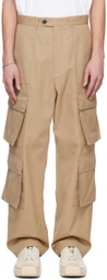 Lownn Beige Wide Leg Cargo Pants