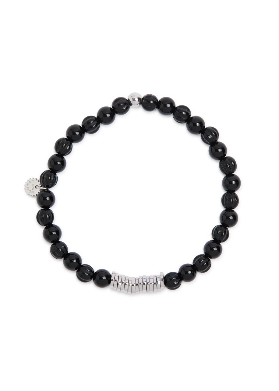 Tateossian Black Agate Beaded Bracelet