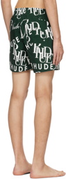 Rhude Green Mash-Up Swim Shorts