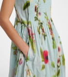 Oscar de la Renta Belted floral voile maxi dress