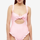 Frankies Bikinis Women's Lucia Eyelet One Piece in Pink