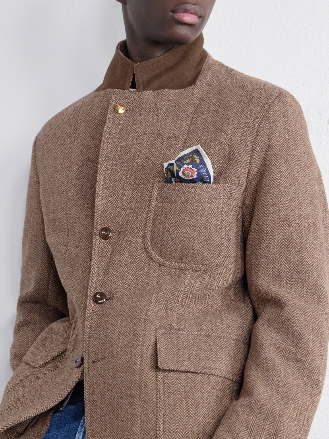 Drake's - Games Herringbone Virgin Wool-Tweed Blazer - Brown