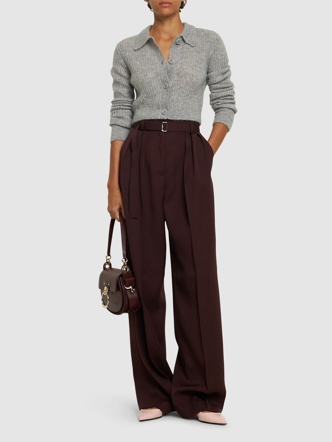 LANVIN Pleated High Rise Wide Pants Lanvin