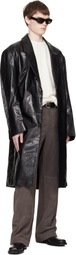 Entire Studios Black Single Breasted Leather Coat
