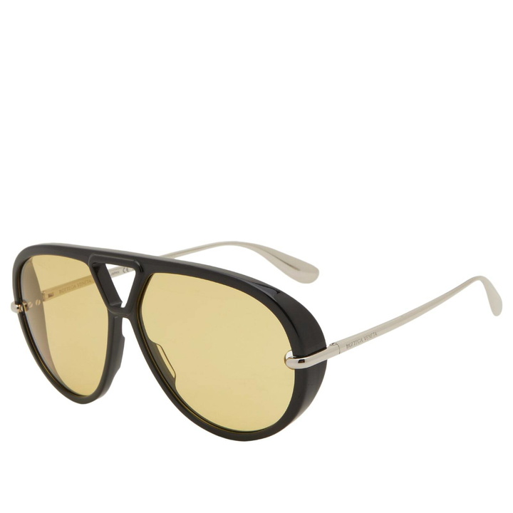 Photo: Bottega Veneta Eyewear Bottega Veneta BV1274S Sunglasses in Black/Yellow 