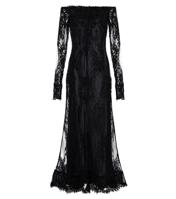 Photo: Blumarine Embellished off-shoulder lace gown