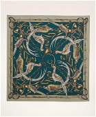 Brooks Brothers Women's Bird Print Square Silk Scarf | Green