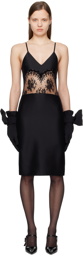 SHUSHU/TONG Black Paneled Midi Dress