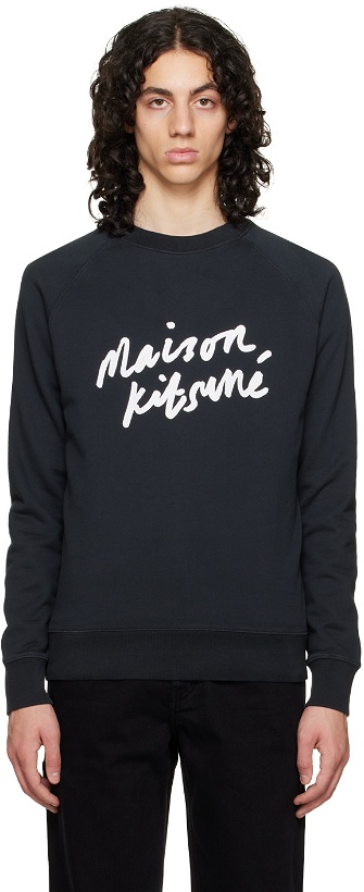 Photo: Maison Kitsuné Black Handwriting Clean Sweatshirt