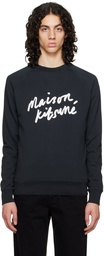 Maison Kitsuné Black Handwriting Clean Sweatshirt