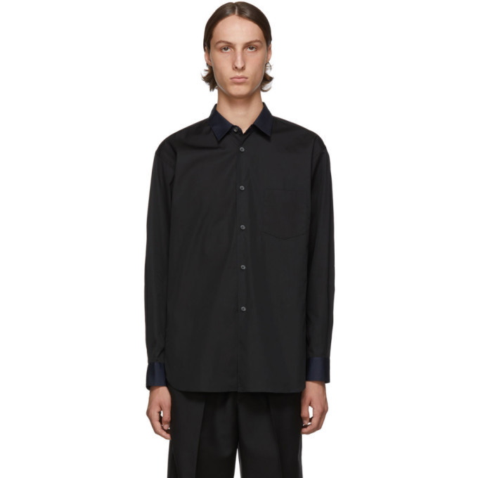Photo: Comme des Garcons Shirt Black and Navy Contrast Shirt