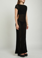 Delos Lyra Open-knit Maxi Dress Black