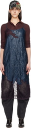 Andersson Bell Navy Embroidery Lace Midi Dress