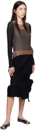 ISSEY MIYAKE Black Layered Color Pleats T-shirt