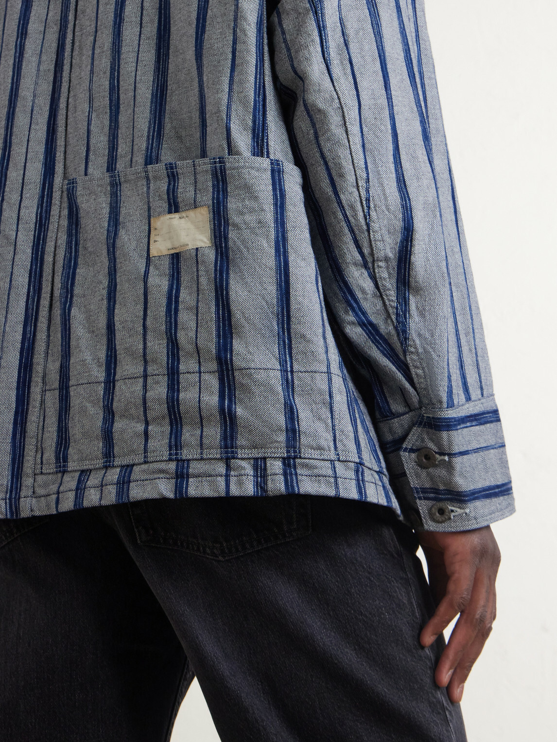 KAPITAL - Cactus Striped Cotton-Kasuri Jacket - Blue