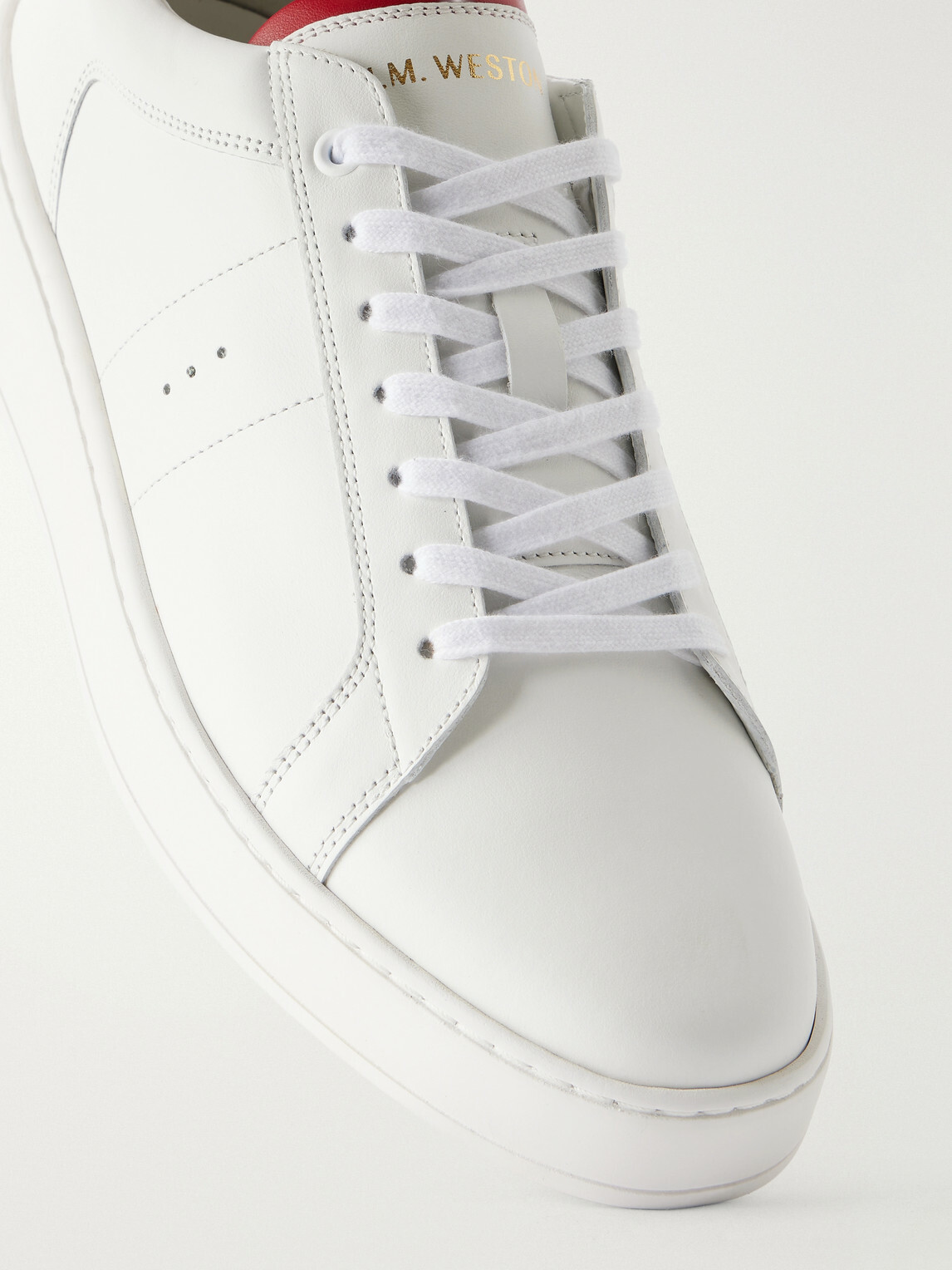 J.M. Weston - On Time Leather Slip-On Sneakers - White