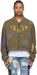 Who Decides War by MRDR BRVDO Green Digi Bomber Jacket