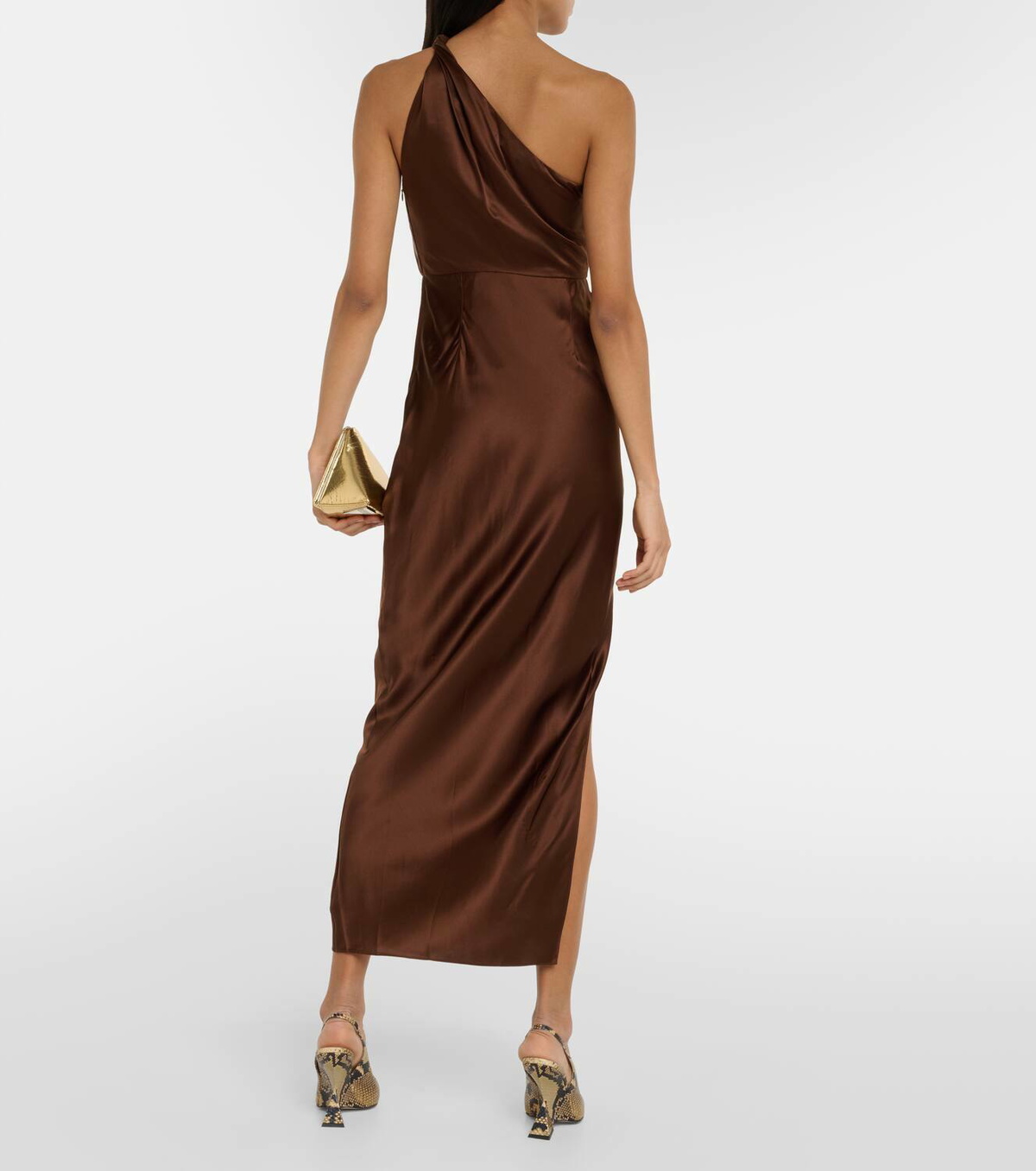 The Sei One-shoulder silk satin midi dress