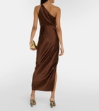 The Sei One-shoulder silk satin midi dress