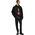 Givenchy Black and Red Mixed Media Logo Sweater