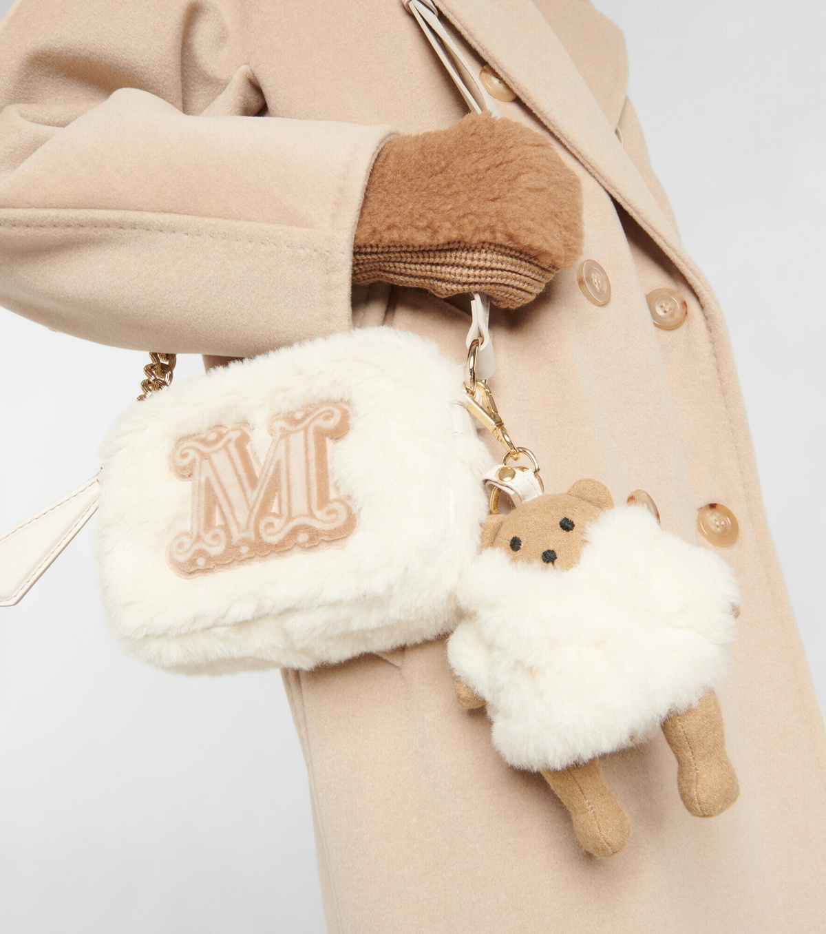 Teak teddy bag charm in pink - Max Mara