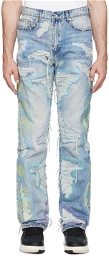 Who Decides War Blue Embroidered Jeans