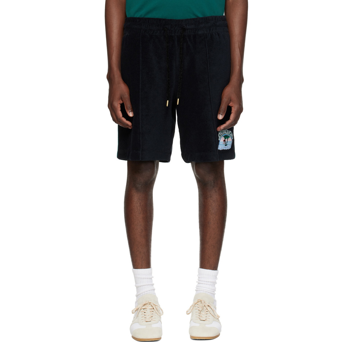 Casablanca Black Towelling Shorts