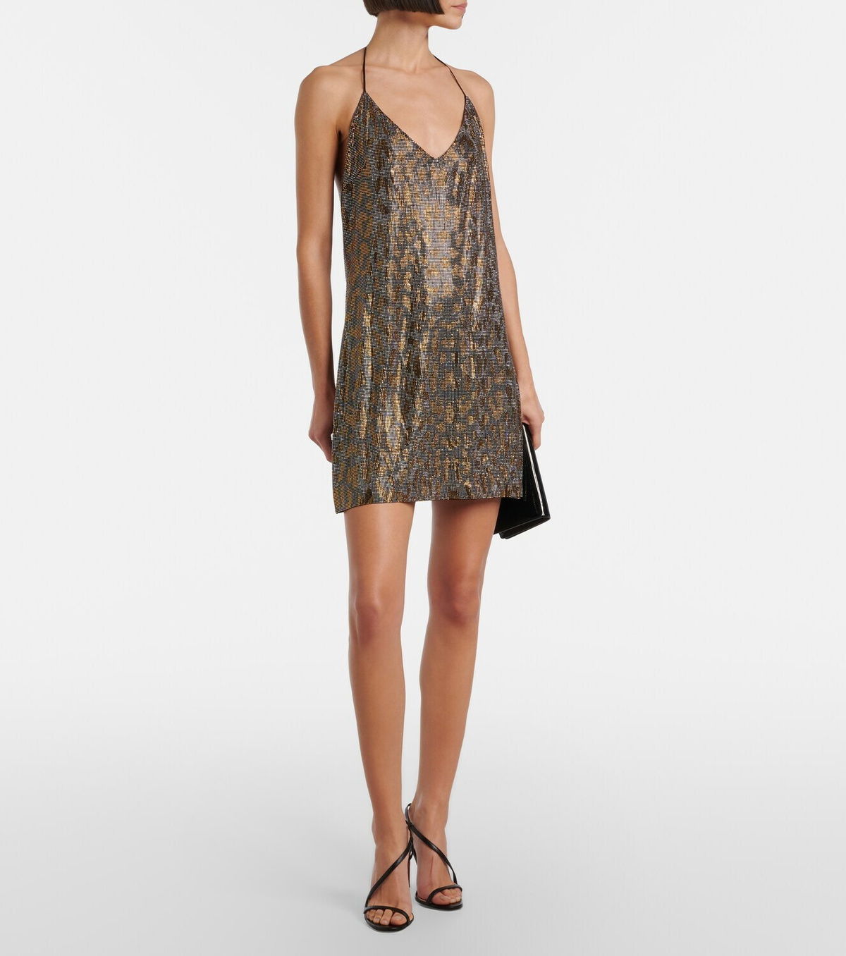 Roberto Cavalli Beaded halterneck slip dress