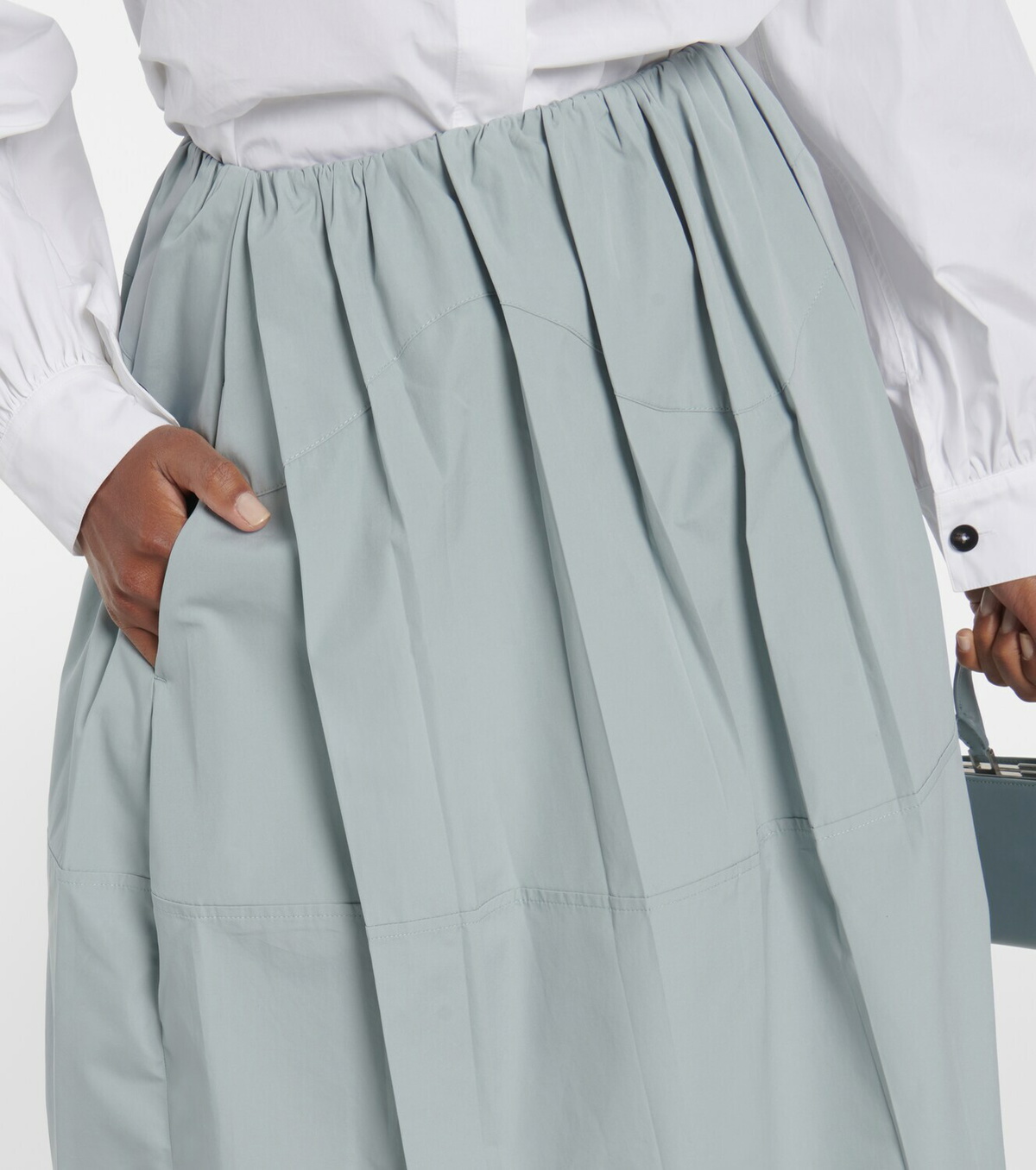 Jil Sander - Gathered cotton poplin midi skirt Jil Sander