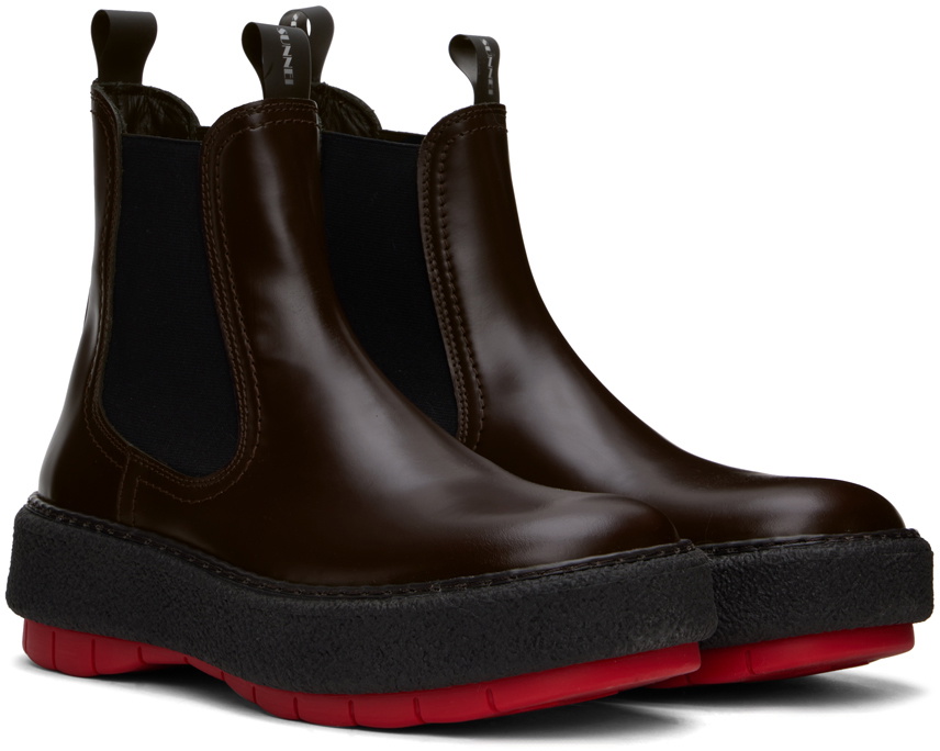 SUNNEI Brown Cemento Chelsea Boots