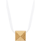 Valentino White Valentino Garavani Leather Roman Stud Necklace