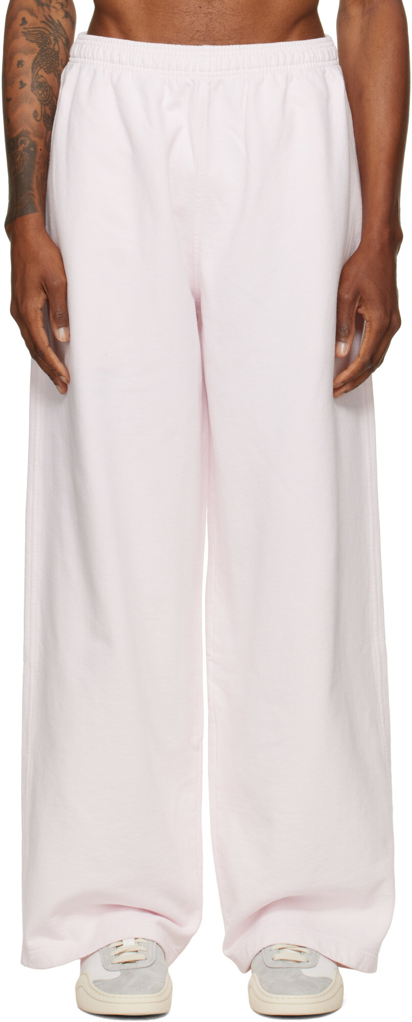 Alexander Wang Pink Logo Print Oversized Sweatpants
