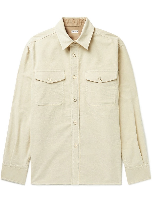 Photo: Caruso - Cotton-Blend Flannel Overshirt - Neutrals