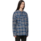 Fear of God Blue Plaid Pullover Henley Shirt