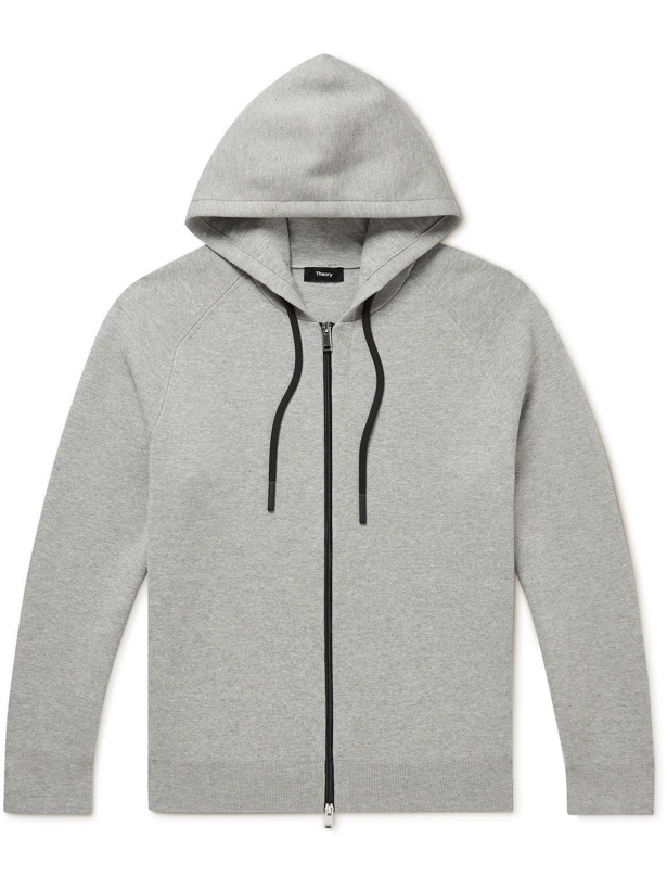 Photo: Theory - Jago Stretch-Knit Zip-Up Hoodie - Gray