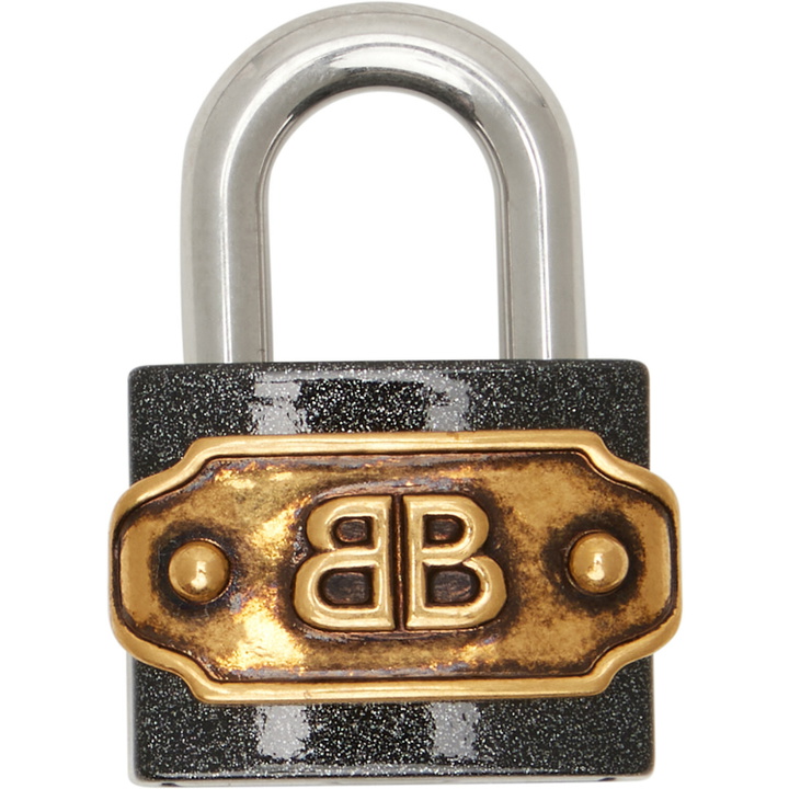 Photo: Balenciaga Black & Silver BB Padlock Bag Charm