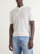 Orlebar Brown - Burnham Tie Stitch II Silk and Cotton-Blend Polo Shirt - Neutrals
