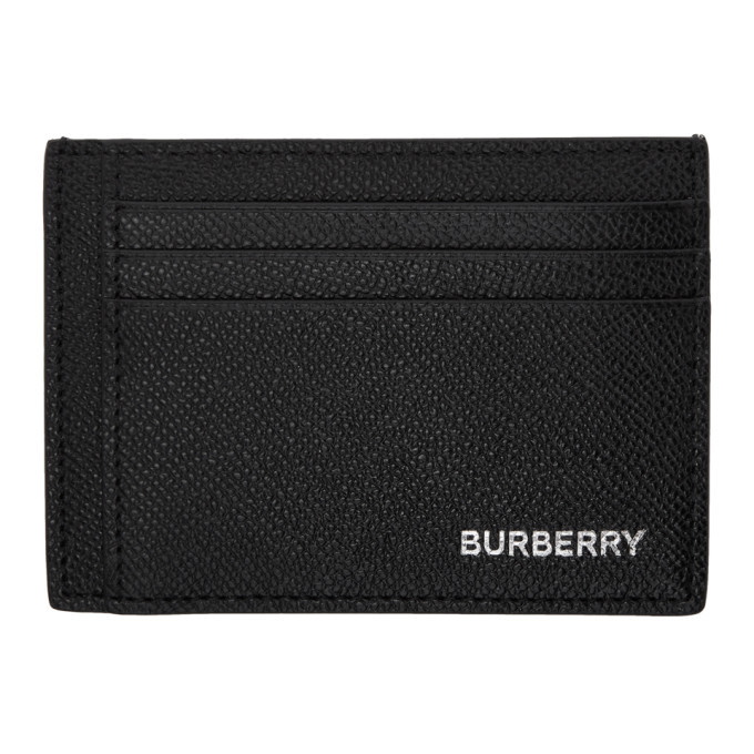 Burberry Chase Black Leather Money Clip Card Case Wallet