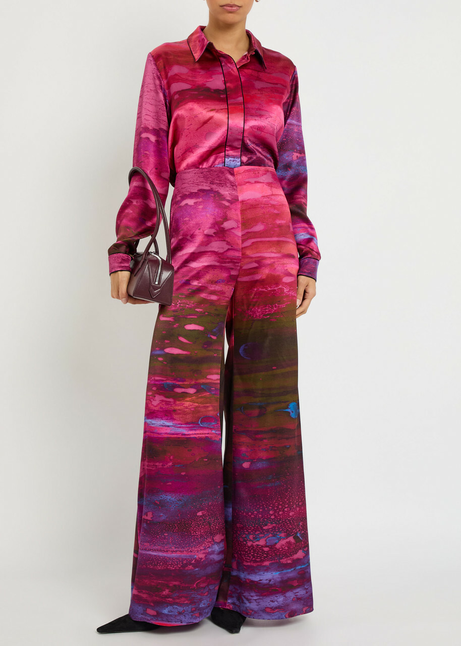 Roksanda Arneau Printed Wide-leg Silk Trousers Multicoloured 1