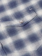 TOM FORD - Shadow Checked Cotton-Poplin Western Shirt - Blue