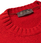 Loro Piana - Slim-Fit Textured Cotton Sweater - Red
