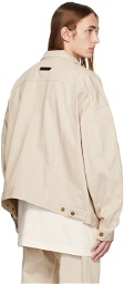 Fear of God ESSENTIALS Taupe Patch Denim Jacket