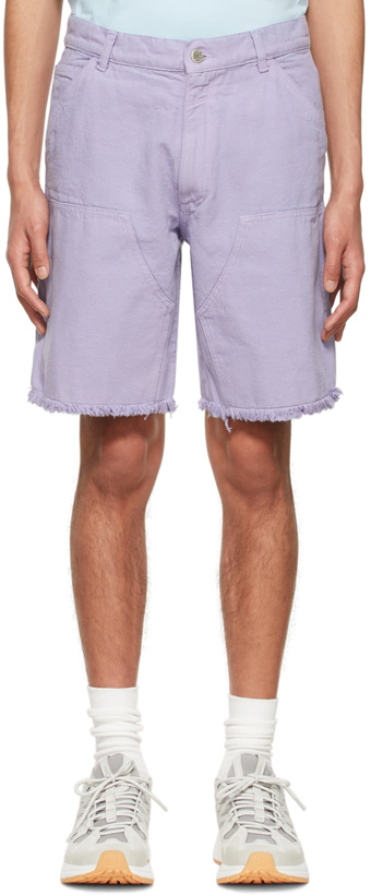 Photo: Sky High Farm Workwear Purple Denim Shorts