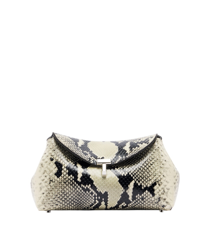 Photo: Toteme T-Lock Mini snake-effect leather clutch
