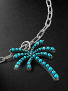 MAOR - Paradisa Large Burnished Silver Turquoise Pendant Necklace